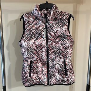 Marc New York Sleeveless Jacket, Medium, Colors: Red, Black, White, Grey